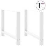 vidaXL Picioare masă de sufragerie albe, 2 buc., 90x(72-73) cm, oțel
