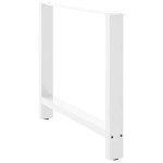 vidaXL Picioare masă de sufragerie albe, 2 buc., 90x(72-73) cm, oțel