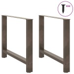 vidaXL Picioare de masă din oțel natural, 2 buc., 90x(72-73) cm