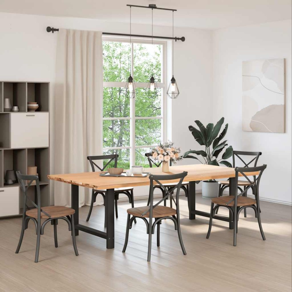 vidaXL Picioare masă de sufragerie negre, 2 buc., 100x(72-73) cm, oțel
