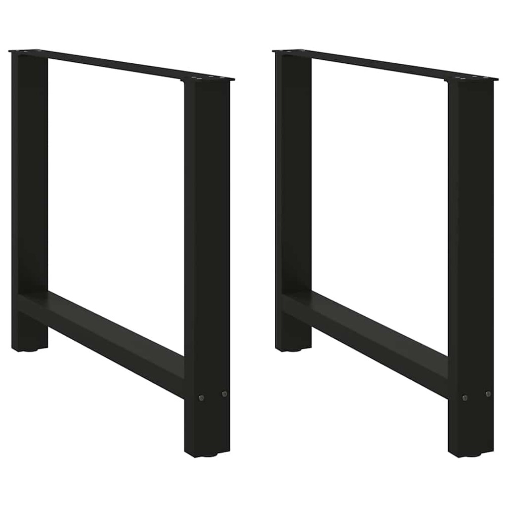 vidaXL Picioare masă de sufragerie negre, 2 buc., 100x(72-73) cm, oțel