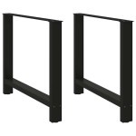 vidaXL Picioare masă de sufragerie negre, 2 buc., 100x(72-73) cm, oțel vidaXL Picioare masă de sufragerie negre, 2 buc., 100x(72-73) cm, oțel