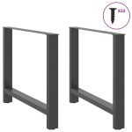vidaXL Picioare de masă antracit, 2 buc., 100x(72-73) cm, oțel vidaXL Picioare de masă antracit, 2 buc., 100x(72-73) cm, oțel