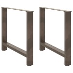 vidaXL Picioare de masă din oțel natural, 2 buc., 100x(72-73) cm, oțel vidaXL Picioare de masă din oțel natural, 2 buc., 100x(72-73) cm, oțel