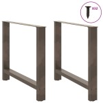 vidaXL Picioare de masă din oțel natural, 2 buc., 100x(72-73) cm, oțel vidaXL Picioare de masă din oțel natural, 2 buc., 100x(72-73) cm, oțel