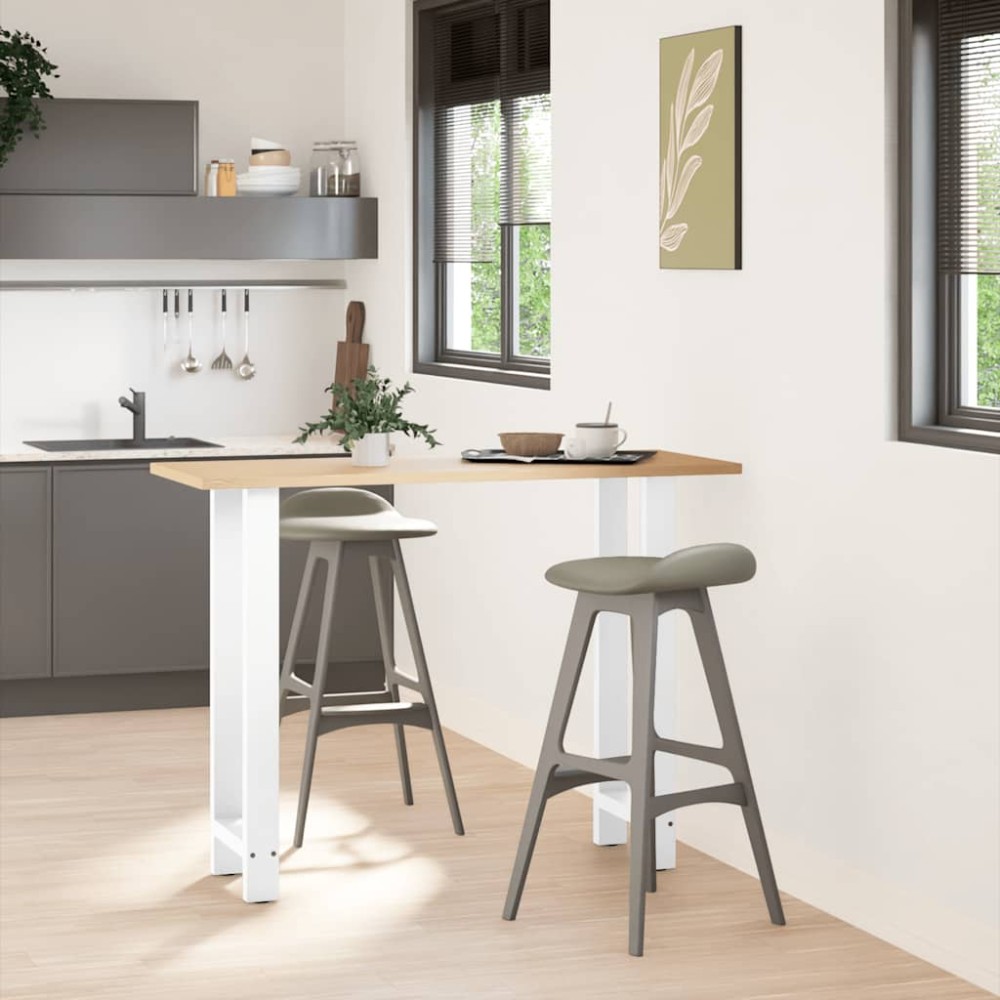 vidaXL Picioare de masă de bar, albe, 2 buc., 40x(100-101) cm, oțel