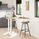 vidaXL Picioare de masă de bar, albe, 2 buc., 60x(100-101) cm, oțel