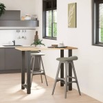 vidaXL Picioare de masă de bar antracit, 2 buc., 60x(100-101) cm, oțel