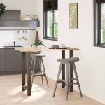 vidaXL Picioare de masă de bar, oțel natural, 2 buc., 60 x (100-101) cm, oțel