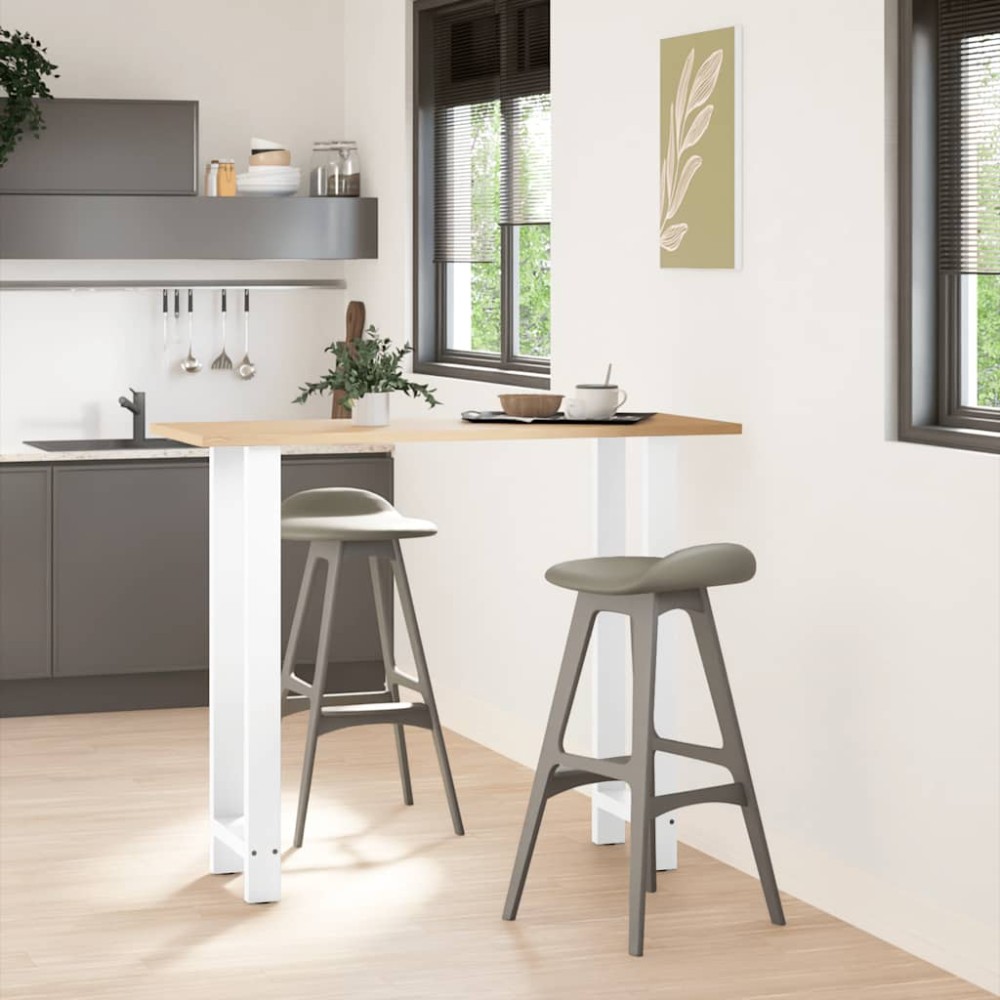 vidaXL Picioare de masă de bar, albe, 2 buc., 40x(110-111) cm, oțel