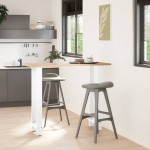 vidaXL Picioare de masă de bar, albe, 2 buc., 50x(110-111) cm, oțel