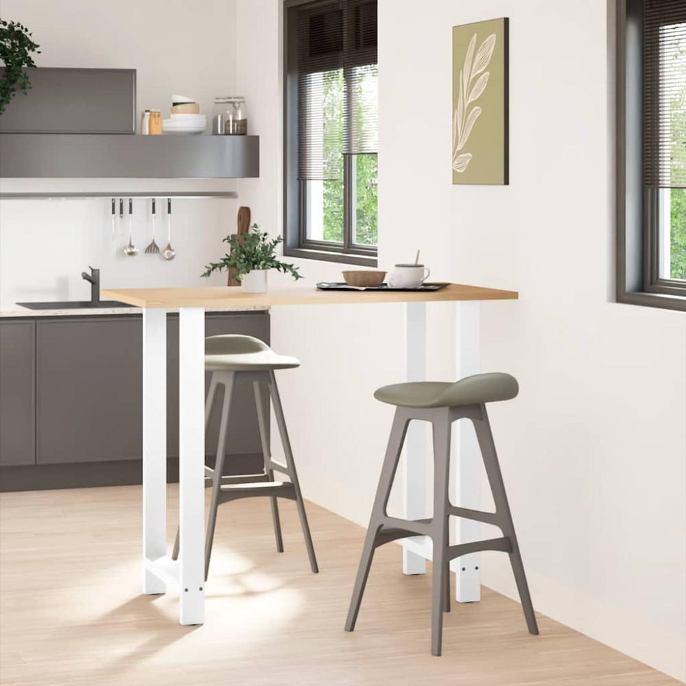 vidaXL Picioare de masă de bar, albe, 2 buc., 60x(110-111) cm, oțel