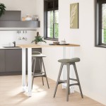 vidaXL Picioare de masă de bar, albe, 2 buc., 60x(110-111) cm, oțel