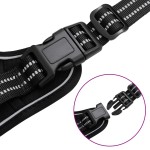 vidaXL Ham pentru câini cu dungi reflectorizante reglabil, negru, L