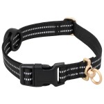 vidaXL Ham pentru câini cu plumb și guler, reglabil, negru, L vidaXL Ham pentru câini cu plumb și guler, reglabil, negru, L
