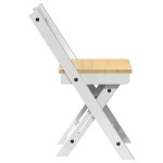 vidaXL Scaune pliabile „Corona”, 4 buc, alb, lemn masiv pin vidaXL Scaune pliabile „Corona”, 4 buc, alb, lemn masiv pin