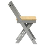 vidaXL Scaune pliabile „Corona”, 4 buc, gri, lemn masiv pin vidaXL Scaune pliabile „Corona”, 4 buc, gri, lemn masiv pin