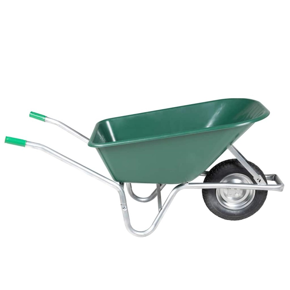 vidaXL Roabă Verde 90 L 150 kg Oțel galvanizat și plastic