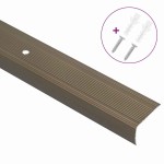 vidaXL Profile pentru marginea treptelor 10 pcs Maro 67 cm Aluminiu