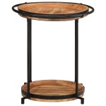 vidaXL Masă laterală, Ø55x60 cm, lemn masiv de acacia vidaXL Masă laterală, Ø55x60 cm, lemn masiv de acacia