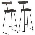vidaXL Scaune de bar 2 buc Negru 49x43x103 cm Lemn masiv Mango