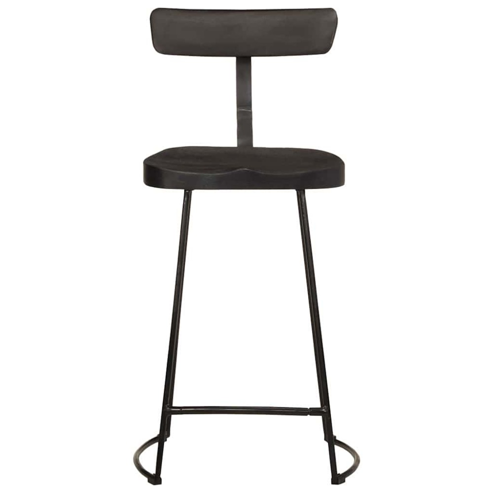 vidaXL Scaune de bar 2 buc Negru 49x43x88 cm lemn masiv de mango