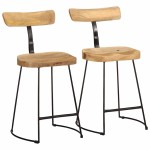 vidaXL Scaune de bar 2 buc 49x43x79 cm lemn masiv de mango vidaXL Scaune de bar 2 buc 49x43x79 cm lemn masiv de mango