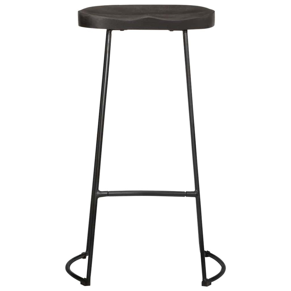 vidaXL Scaune de bar 2 buc Negru 45x40x78 cm lemn masiv de mango