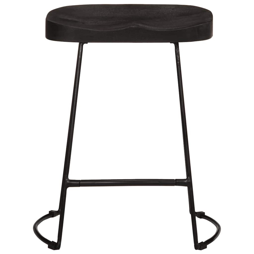 vidaXL Scaune de bar 2 buc Negru 46x38x52 cm lemn masiv de mango