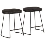 vidaXL Scaune de bar 2 buc Negru 46x38x52 cm lemn masiv de mango vidaXL Scaune de bar 2 buc Negru 46x38x52 cm lemn masiv de mango