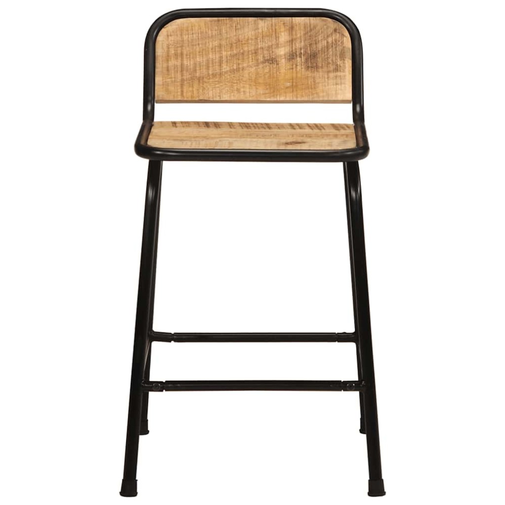 vidaXL Scaune de bar 2 buc 46x35,5x70 cm Lemn masiv Mango brut
