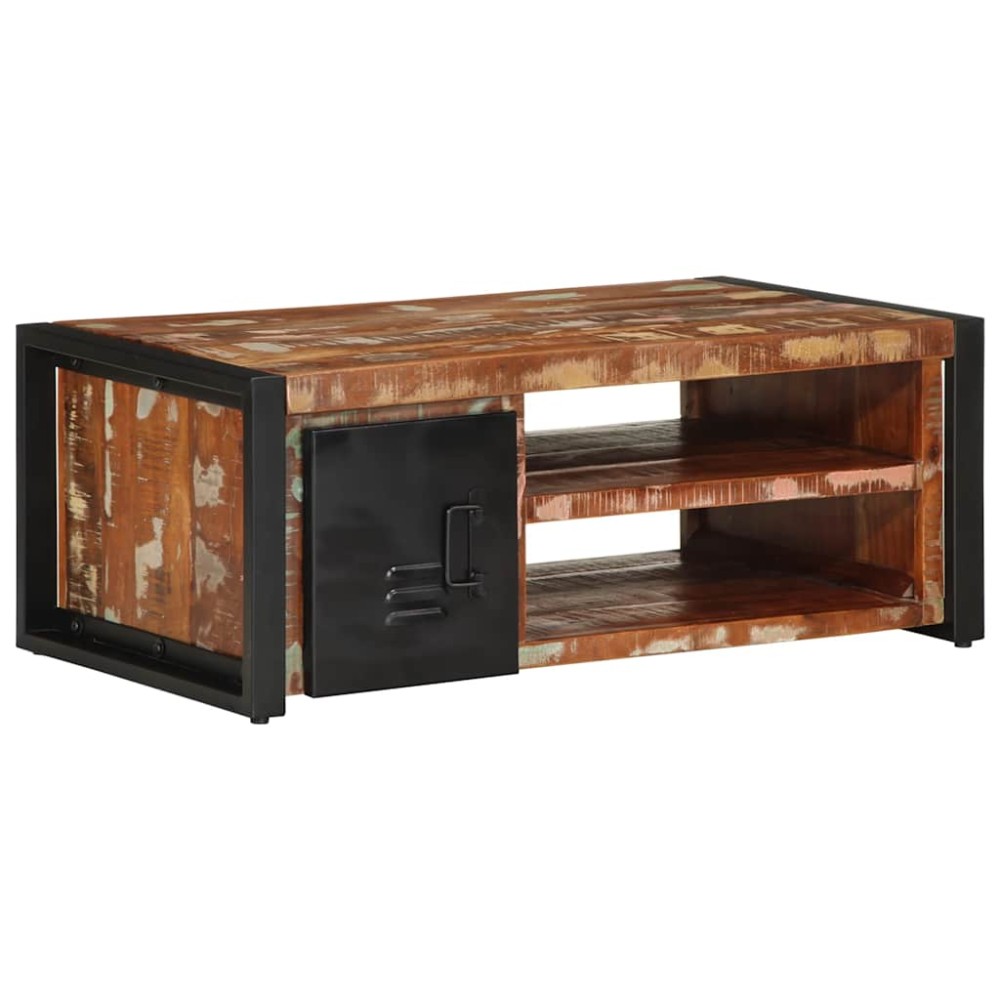 vidaXL Masuta de cafea multicolora 90x50x36 cm lemn masiv recuperat