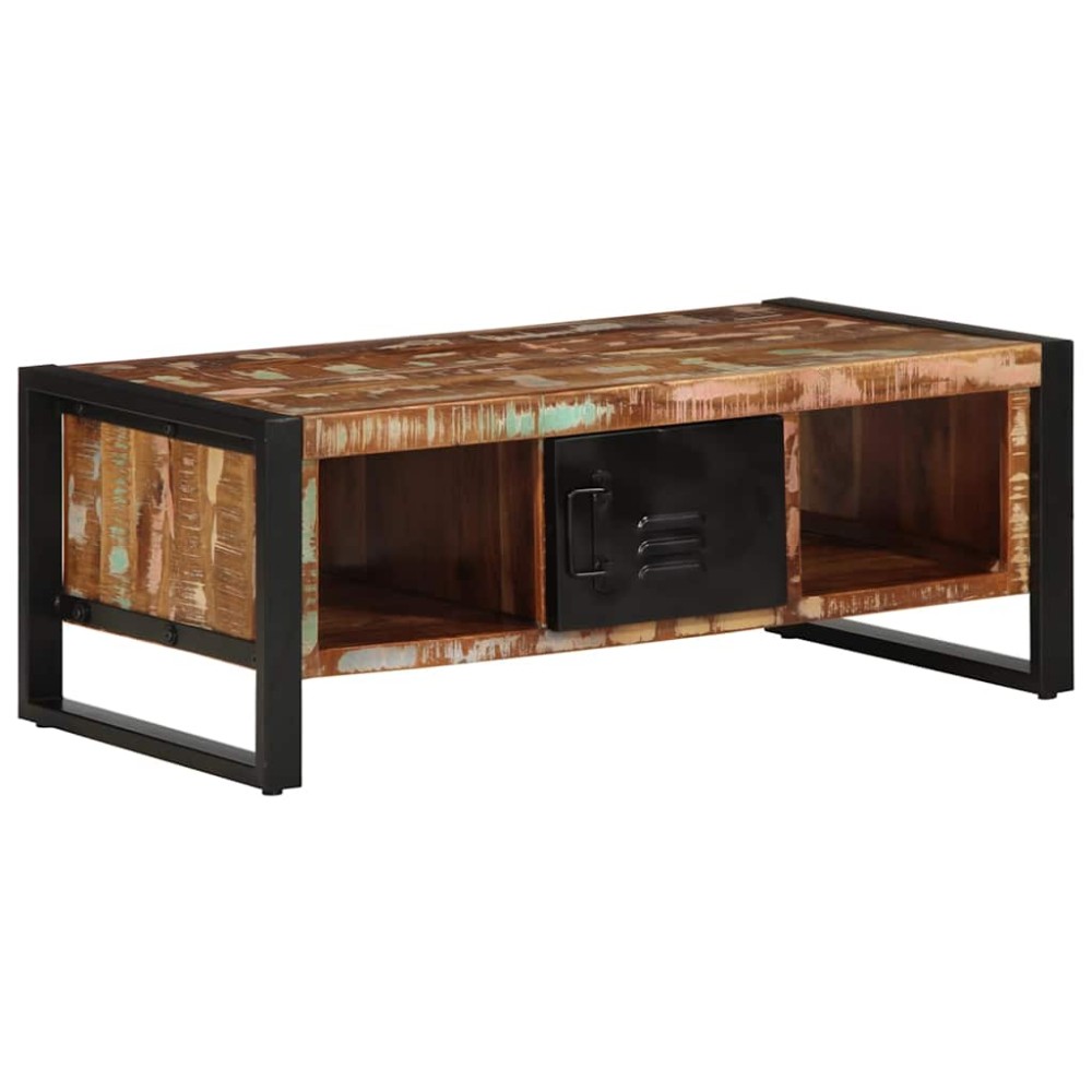 vidaXL Masuta de cafea multicolora 90x50x36 cm lemn masiv recuperat