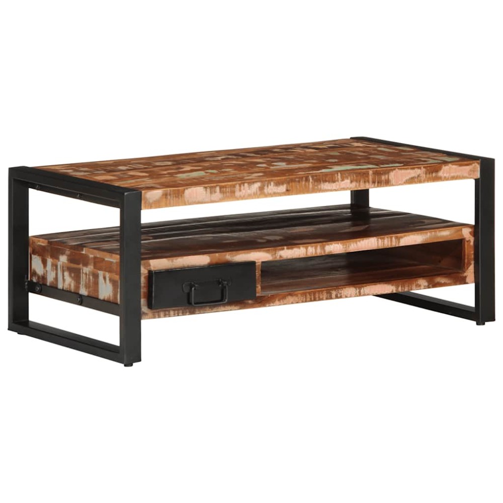 vidaXL Masuta de cafea multicolora 90x50x36 cm lemn masiv recuperat