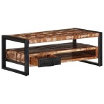 vidaXL Masuta de cafea multicolora 90x50x36 cm lemn masiv recuperat