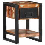 vidaXL Noptiera multicolor 35x34x45 cm lemn masiv recuperat