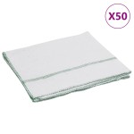 vidaXL Lavete de curățat, 50 buc., alb cu dungi verzi, 50x60 cm vidaXL Lavete de curățat, 50 buc., alb cu dungi verzi, 50x60 cm