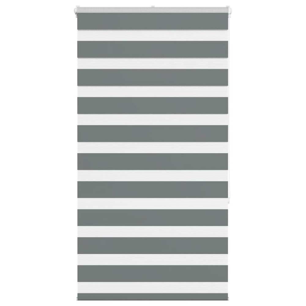 vidaXL Jaluzea tip zebra gri închis lățime țesătură 65,9 cm poliester