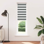 vidaXL Jaluzea tip zebra gri închis lățime țesătură 65,9 cm poliester