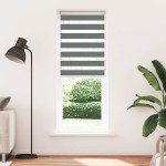 vidaXL Jaluzea tip zebra gri închis lățime țesătură 75,9 cm poliester