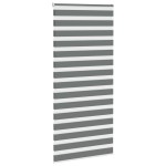 vidaXL Jaluzea tip zebra gri închis lățime țesătură 90,9 cm poliester