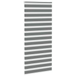 vidaXL Jaluzea tip zebra gri închis lățime țesătură 105,9 cm poliester