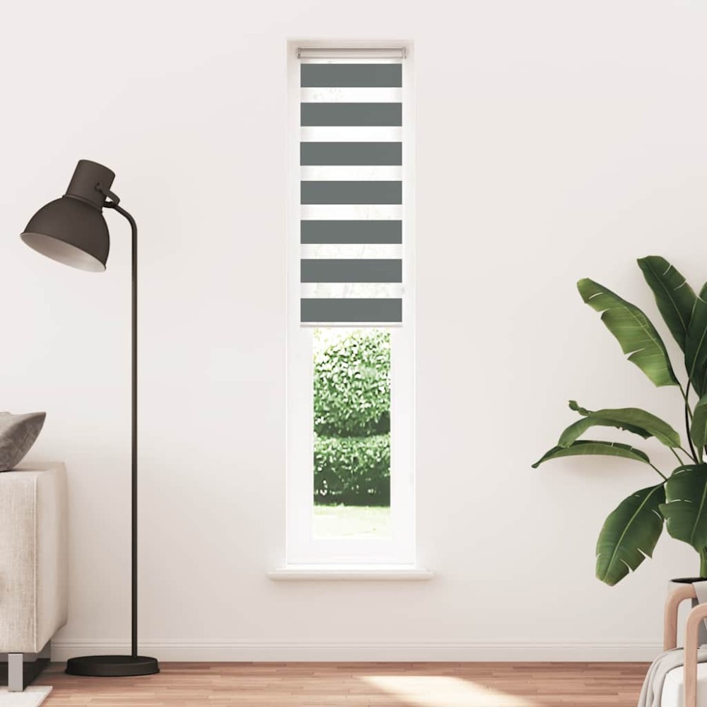vidaXL Jaluzea tip zebra gri închis lățime țesătură 45,9 cm poliester