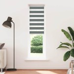 vidaXL Jaluzea tip zebra gri închis lățime țesătură 60,9 cm poliester