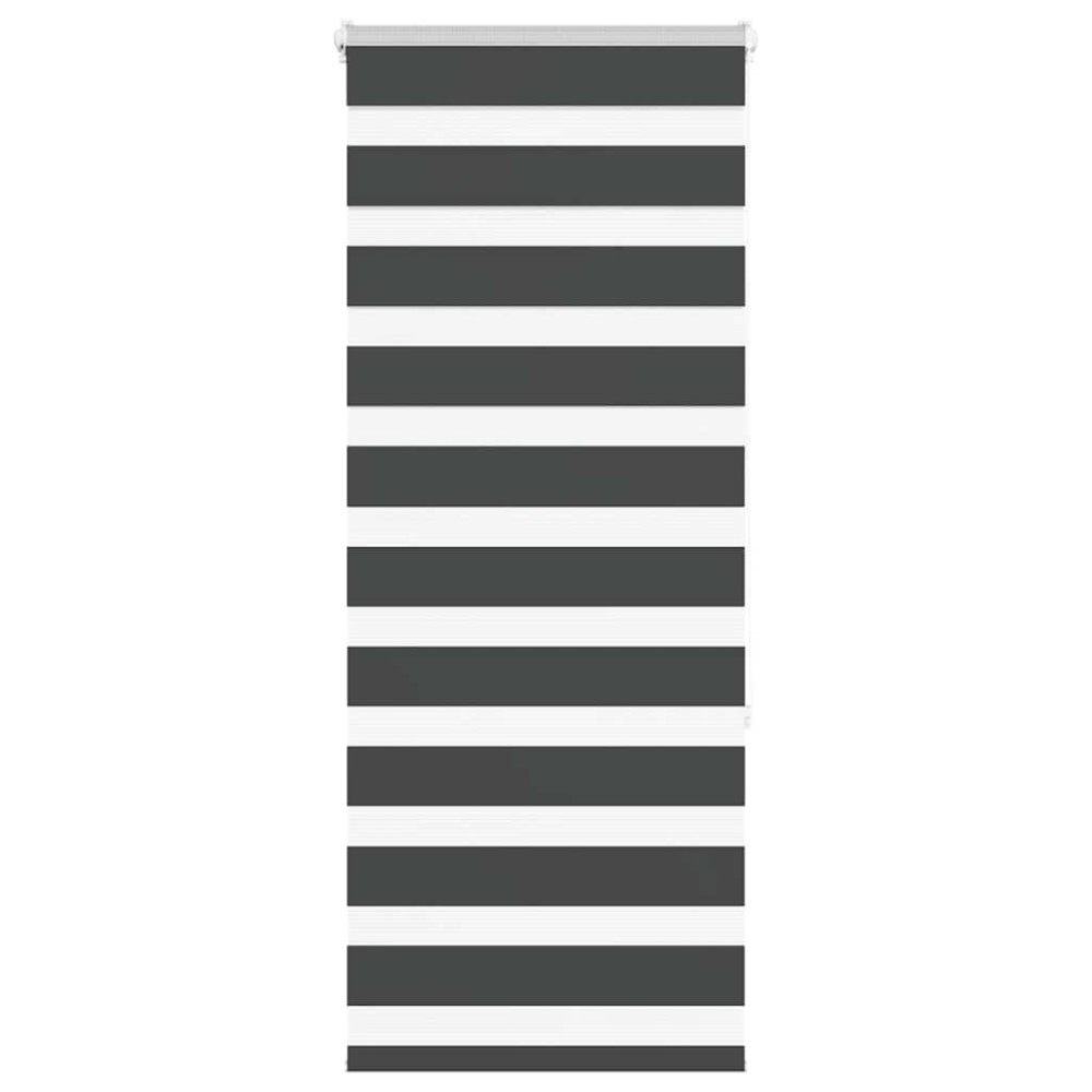 vidaXL Jaluzea tip zebra neagră lățime țesătură 55,9 cm poliester