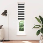 vidaXL Jaluzea tip zebra neagră lățime țesătură 35,9 cm poliester vidaXL Jaluzea tip zebra neagră lățime țesătură 35,9 cm poliester