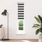 vidaXL Jaluzea tip zebra neagră lățime țesătură 45,9 cm poliester vidaXL Jaluzea tip zebra neagră lățime țesătură 45,9 cm poliester
