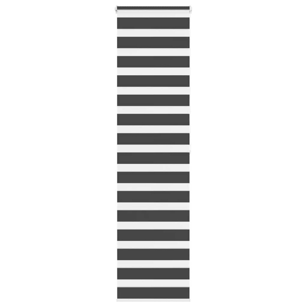 vidaXL Jaluzea tip zebra neagră lățime țesătură 55,9 cm poliester
