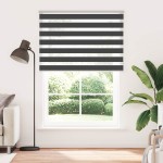 vidaXL Jaluzea tip zebra neagră lățime țesătură 150,9 cm poliester vidaXL Jaluzea tip zebra neagră lățime țesătură 150,9 cm poliester