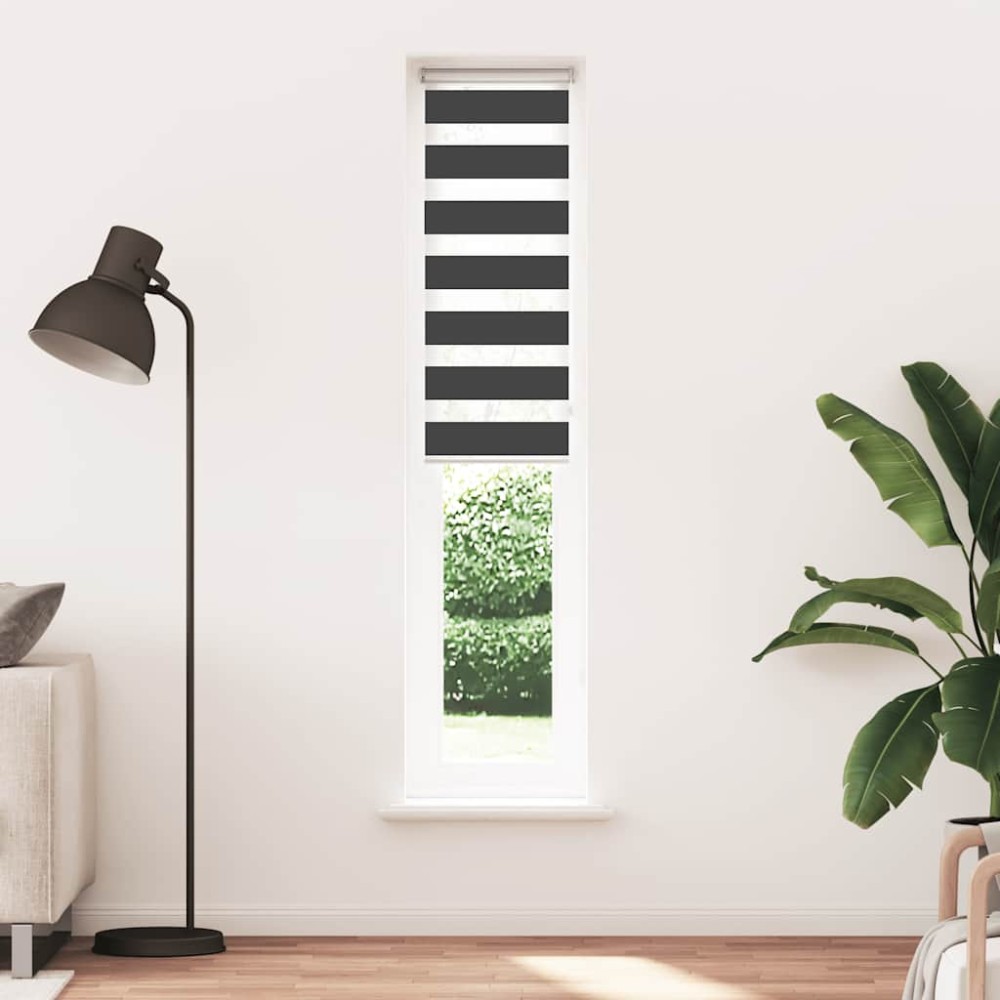 vidaXL Jaluzea tip zebra neagră lățime țesătură 35,9 cm poliester